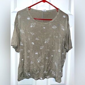 Women's Light Green Graphic Crop Top